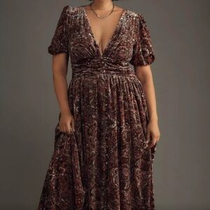 Katerina Velvet Button-Front Dress